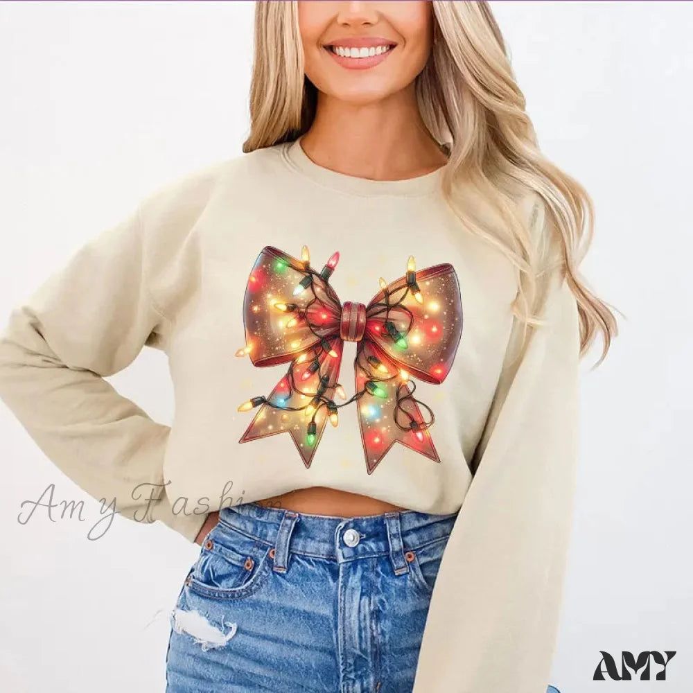 Coquette Bow Oversized Christmas Hoodie