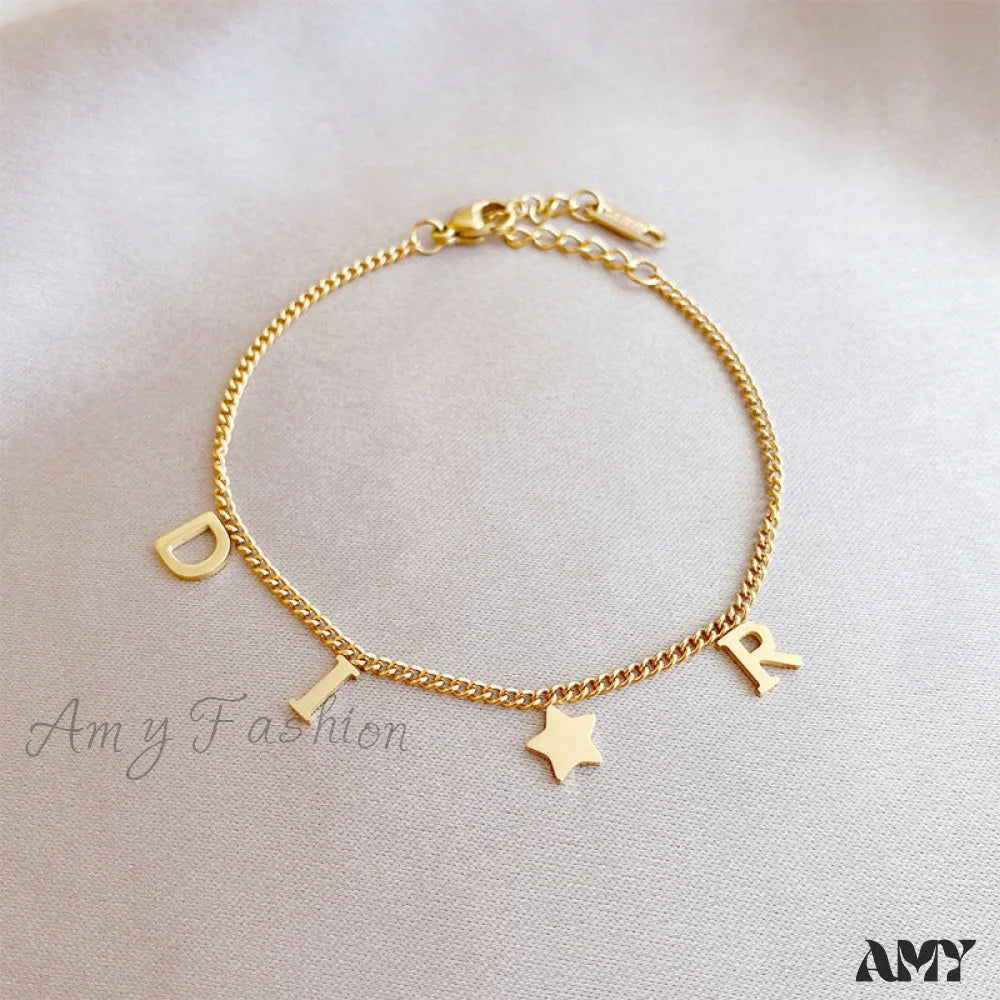 Creative Letter Pendant Bracelet Gold Anklet