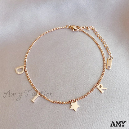 Creative Letter Pendant Bracelet Rose Gold Bracelet