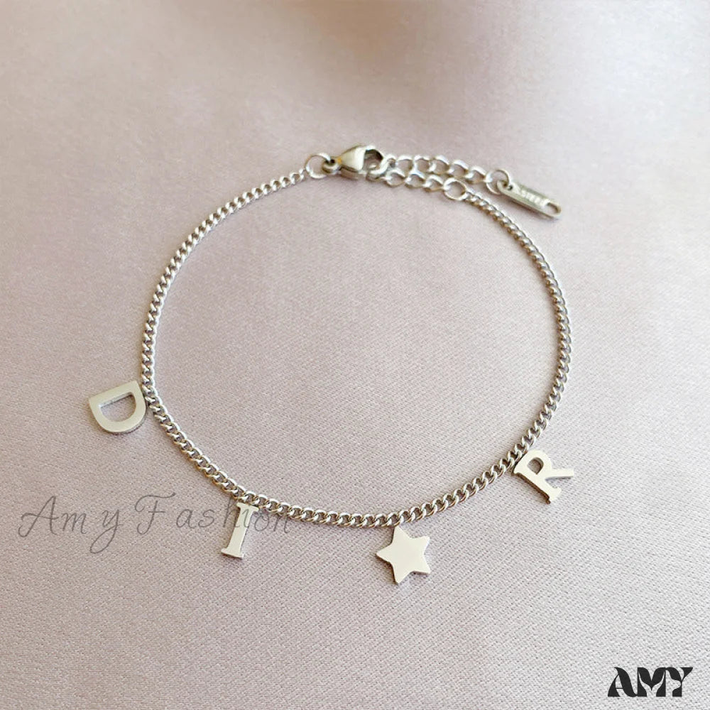 Creative Letter Pendant Bracelet White Bracelet