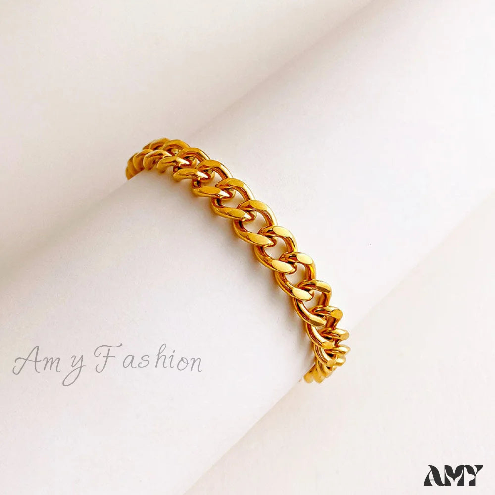 Cuban Chain Retro Style Niche Design Bracelet Gold Bracelet