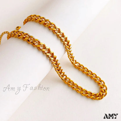 Cuban Chain Retro Style Niche Design Bracelet Gold Necklace