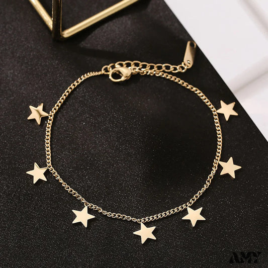 Custom Cute Mini Star Pendant Bracelet Gold