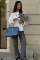 Embroidered Casual Long Sleeve Knit Sweater