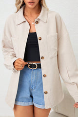 Loose Corduroy Long-Sleeve Jacket