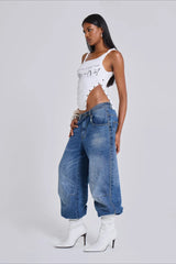 Loose Fit Beaded Decorative Unique Jeans