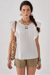 Ruffled Sleeveless Fresh Sweet Blouse