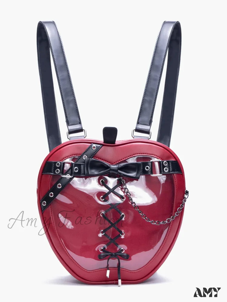 Dark Hiatus Bow Chain Apple Belt Bag Gothic Backpack Shoulder Strap Red