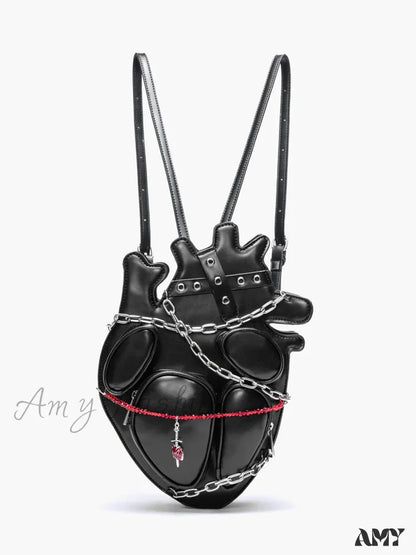 Dark Sexy Heart Style Bag Original Punk Chain Shoulder Metal Binding Gothic