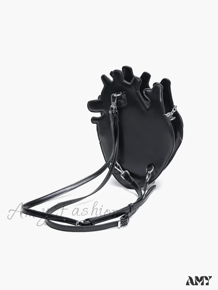 Dark Sexy Heart Style Bag Original Punk Chain Shoulder Metal Binding Gothic