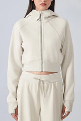 Cropped Fleece Workout Jacket