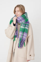 Vintage Plaid Cozy Knit Christmas Scarf