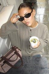 Ribbed Crew Neck Loose Cardigan