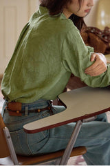 French Linen Unique Collar Blouse
