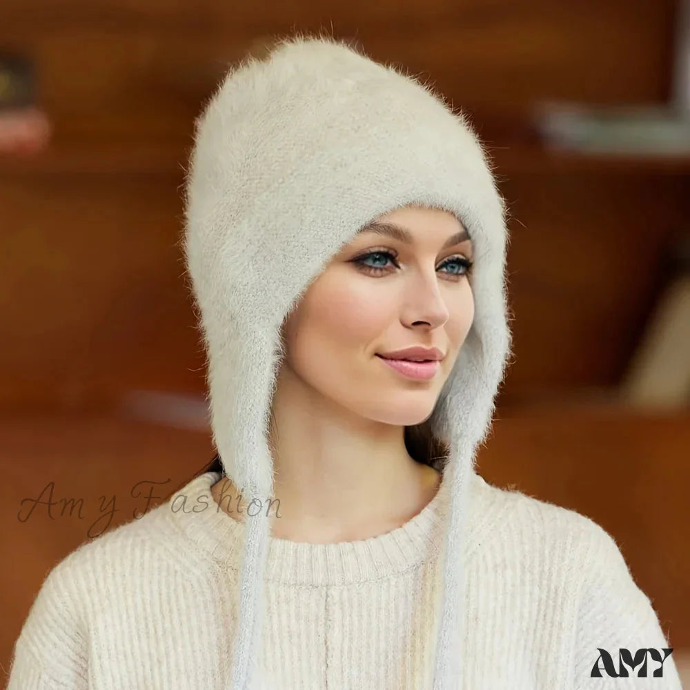 Double Layered Wool Knitted Ear Protection Hat