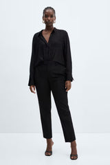 Chiffon Metallic Jacquard Sheer Loose Short Blouse