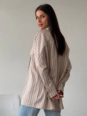 Loose Stripe Print Blouse