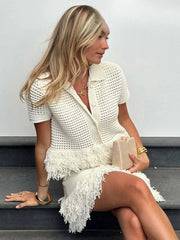 Sling Vest High Waist Skirt Two Piece Set