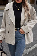 Cropped Wool Blend Oversized Coat