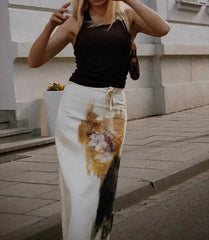 Versatile Printed High Waist Skirt