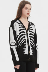 Skull Halloween Knit Loose Versatile Spring Autumn Cardigan