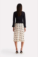 Polka Dot High Waist A-Line Skirt