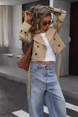 Chic Short Double-Breasted Casual Jacket