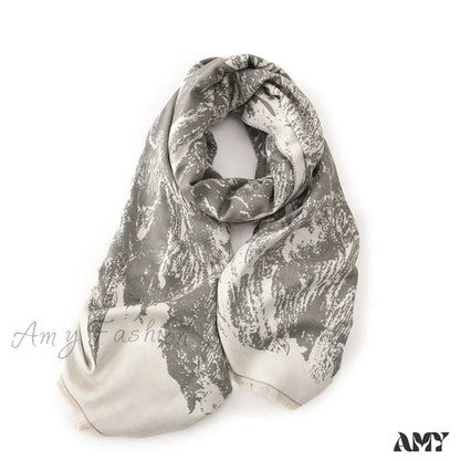 Elegant Lightweight Stylish Fall Winter Color Matching Thick Long Wide Thermal Scarf White