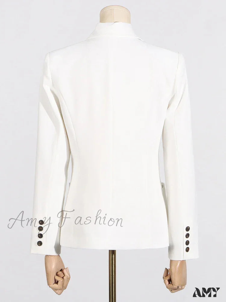 Elegant Solid Patchwork Single Button Notched Collar Long Sleeve Temperament Female Jackets New