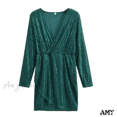 Elegant Wedding Sexy V Neck Lace Low Cut Long Sleeve Holiday Puff Sleeves Bride Gown Party Dress