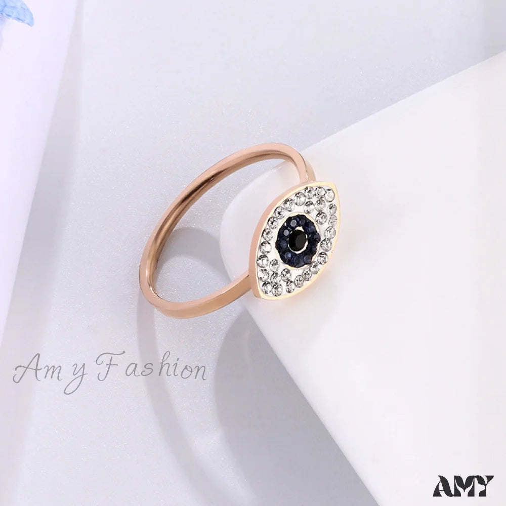 Eye Of God Rose Gold 14K Titanium Steel Rings Rose Gold / 6