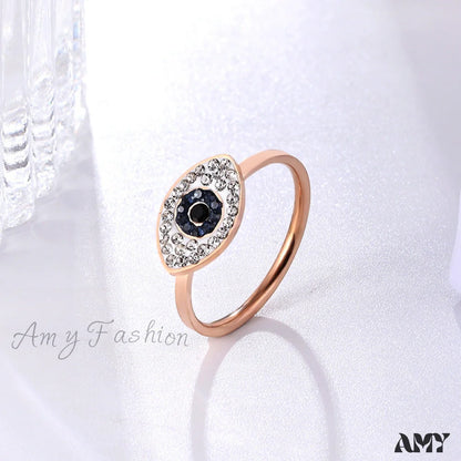 Eye Of God Rose Gold 14K Titanium Steel Rings