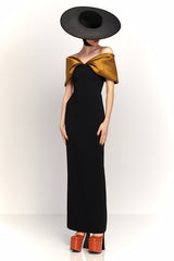 Off-Shoulder Slim Fitted Maxi Party Dress