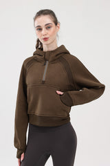 Warm Half-Zip Loose Hoodie