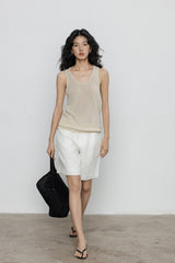 Linen High Waist Casual Shorts Pants