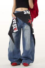 Vintage Lightweight Cargo High Waist Flare Jeans