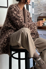 Leopard Print Loose Casual Knit Cardigan