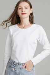 Slim Mercerized Cotton Crew Neck Solid Base Layer