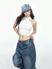 Cross Neck Crop Top