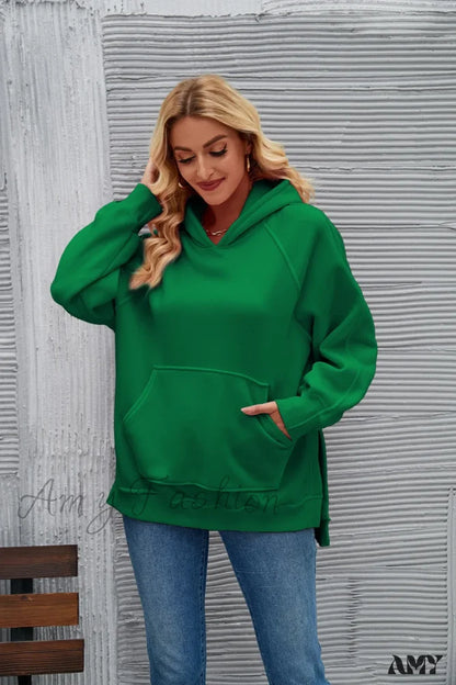 Fashion New Solid Color Cozy Trendy Comfortable Chic Elegant Hoodies Green / S