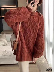 Fashion Tops 2024 Women Autumn Winter Loose Long Sleeve Oversized Stylish Cozy Trendy Chic Sweater