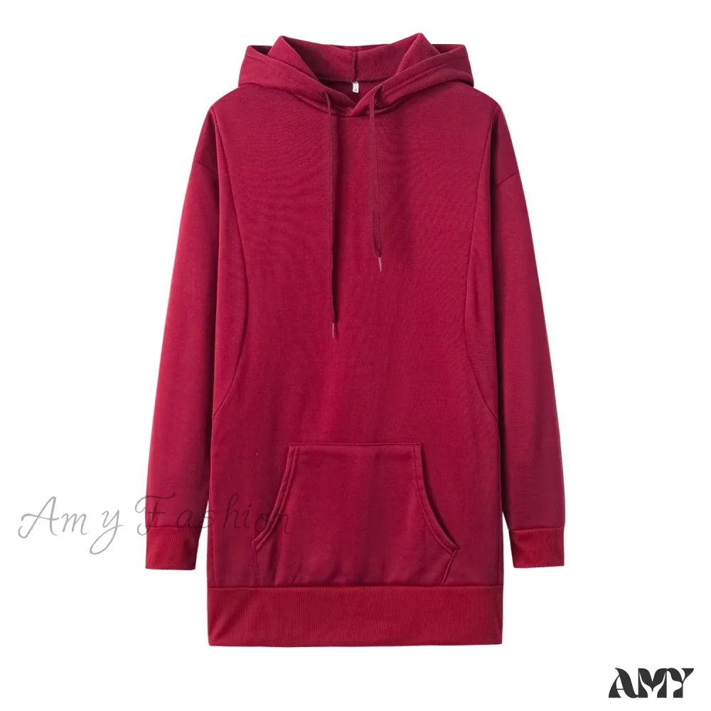 Fashion Trendy Cozy Stylish Thickened Comfortable Loose Elegant Hoodies Red / S