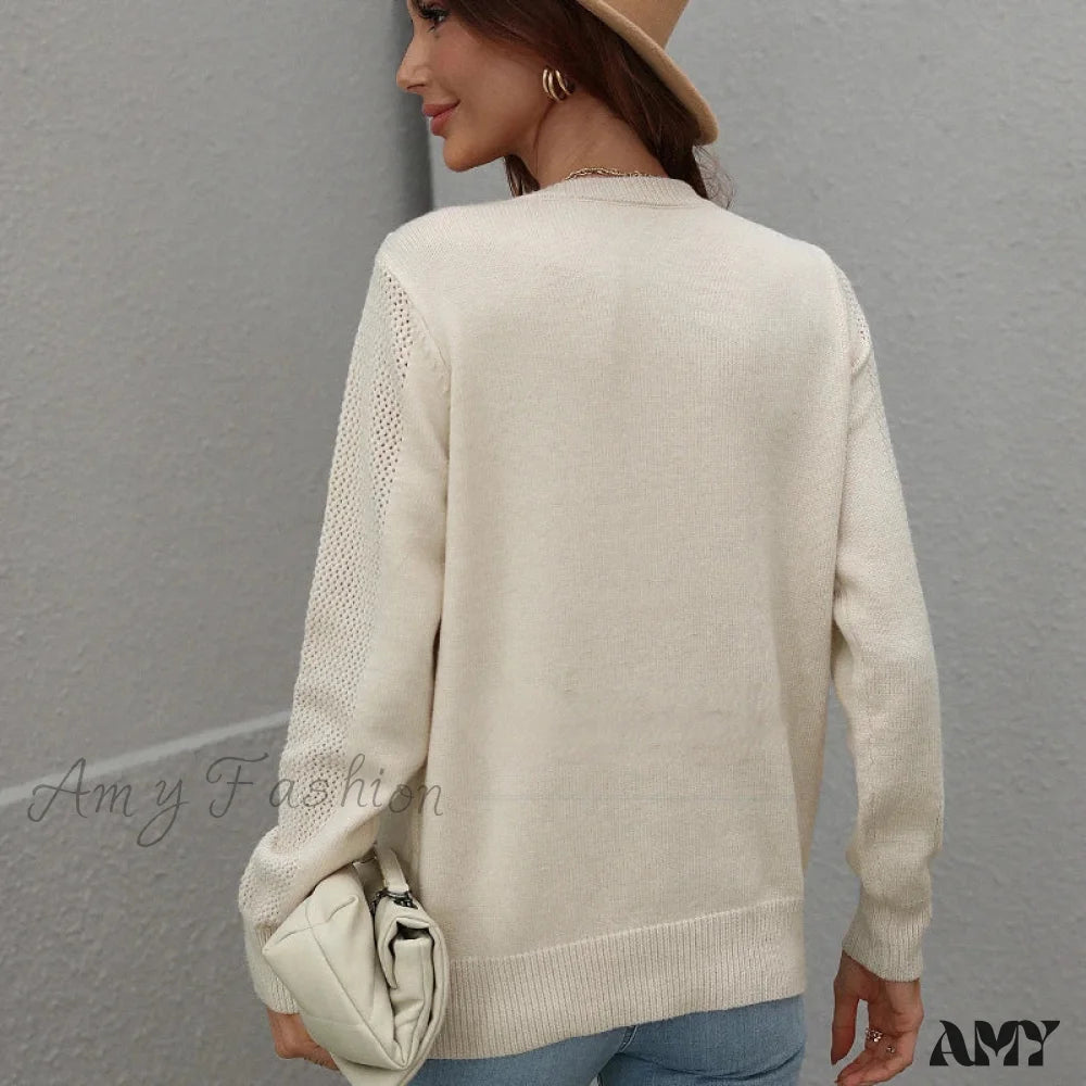 Fashion Women Autumn Winter Coat Warmth Loose Long Sleeve Chic Casual Trendy Cozy Stylish Sweater