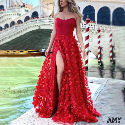 Fashionable Casual Spring Summer Denim Single-Breasted Lapel Maxi Dress Red / S