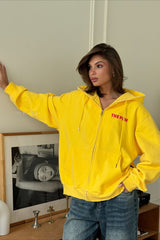Warm Oversized Zip-Up Retro Hoodie