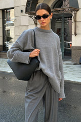 Casual Solid Color Pullover Sweater