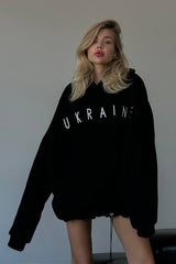 Oversized Boyfriend - Style Letter Print Hoodie