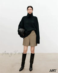 Female Loose Thick Languid Lazy Wind Pullover Knitting Base Wool Stylish Cozy Casual Sweater