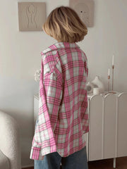 Loose Blue Stripe Cotton Blouse