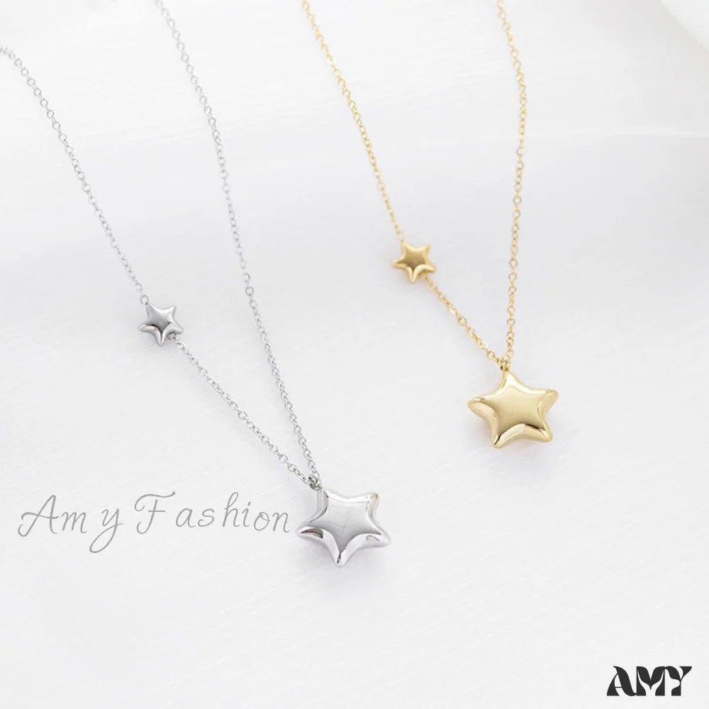 Five-Pointed Star Stainless Steel Clavicle Necklace